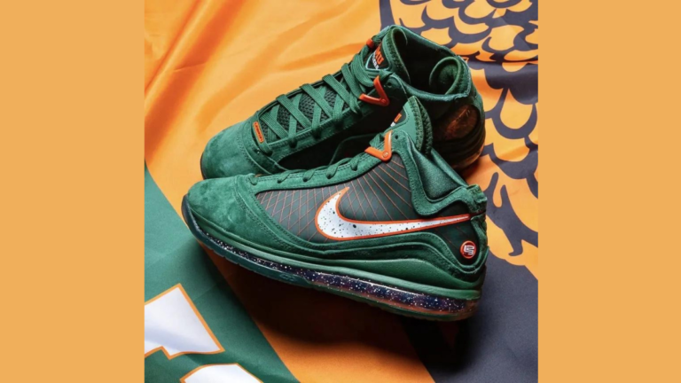 LeBron James’ Florida A&M-inspired Shoes are seen in an NBA contest